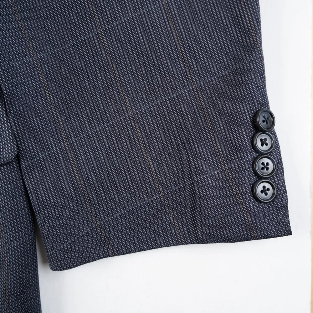 CORNELIANI blue Virgin Wool Silk blend blazer size US 46R / 56R Italy